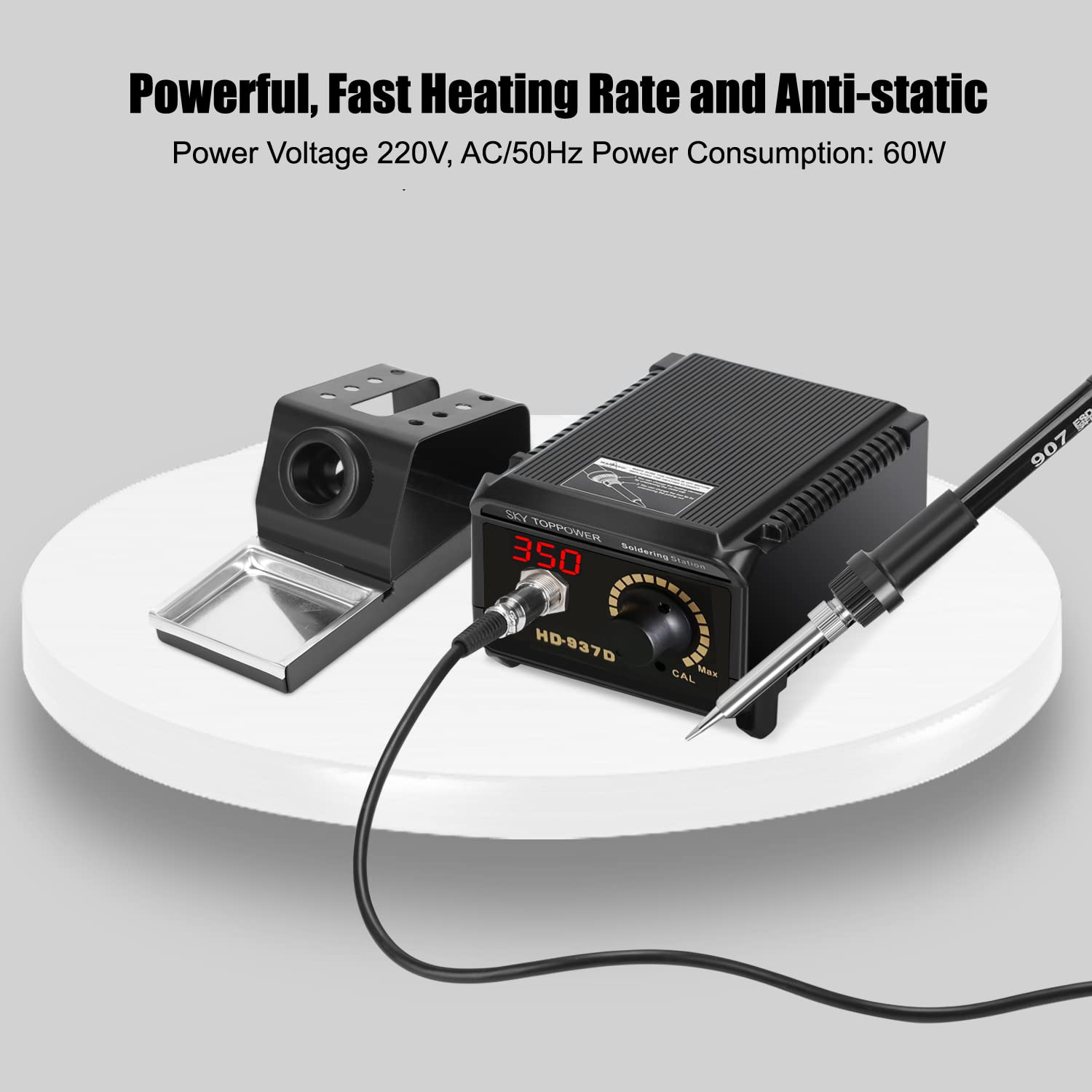 60W Digital Soldering Iron Station Kit，Anti-Static Solder Station，ESD Safe, with °C/°F Display ，DIY Tools - Image 5